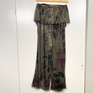 Strapless Plissé Jumpsuit